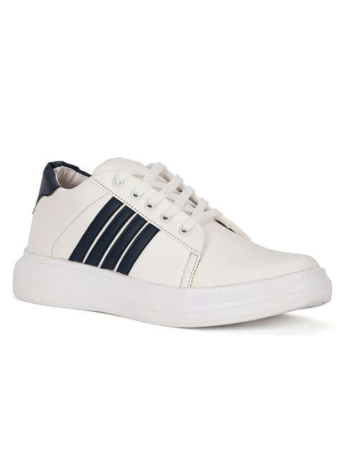 navy leather lace up sneakers - 18015980 -  Standard Image - 0