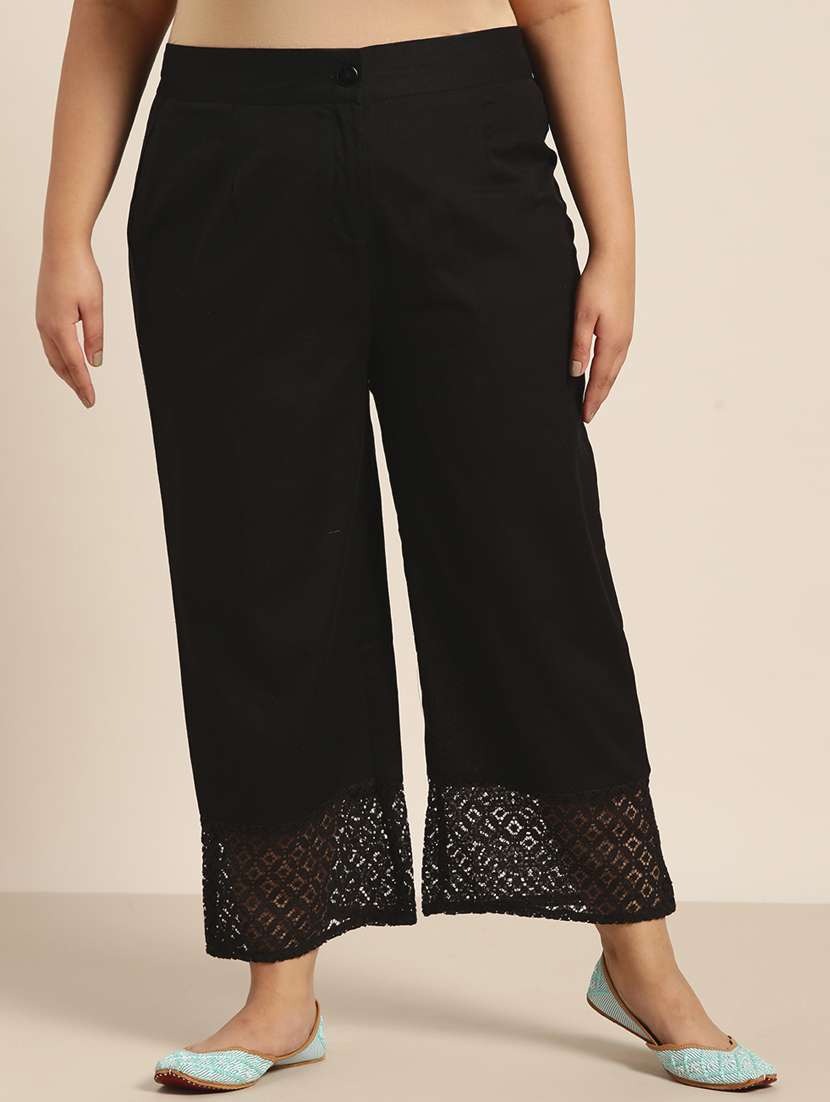 black cotton palazzos