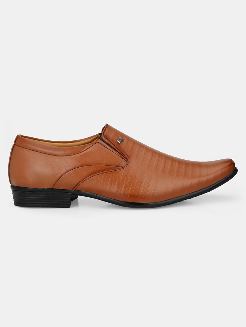 tan leatherette slip on ons - 18016099 - Zoom Image - 0
