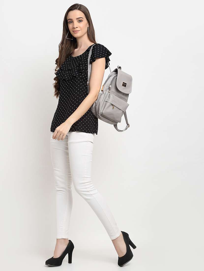 ruffle detail polka dot  top - 18016148 -  Standard Image - 3