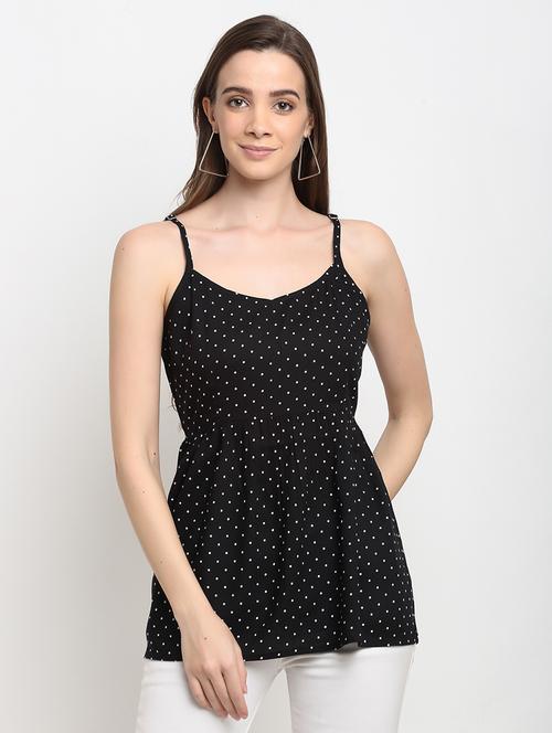 cami neck polka dot peplum top - 18016151 -  Standard Image - 0