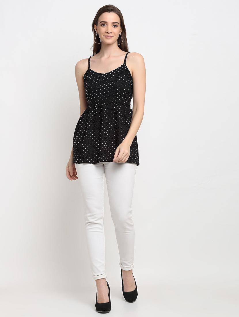 cami neck polka dot peplum top - 18016151 - Standard Image - 3