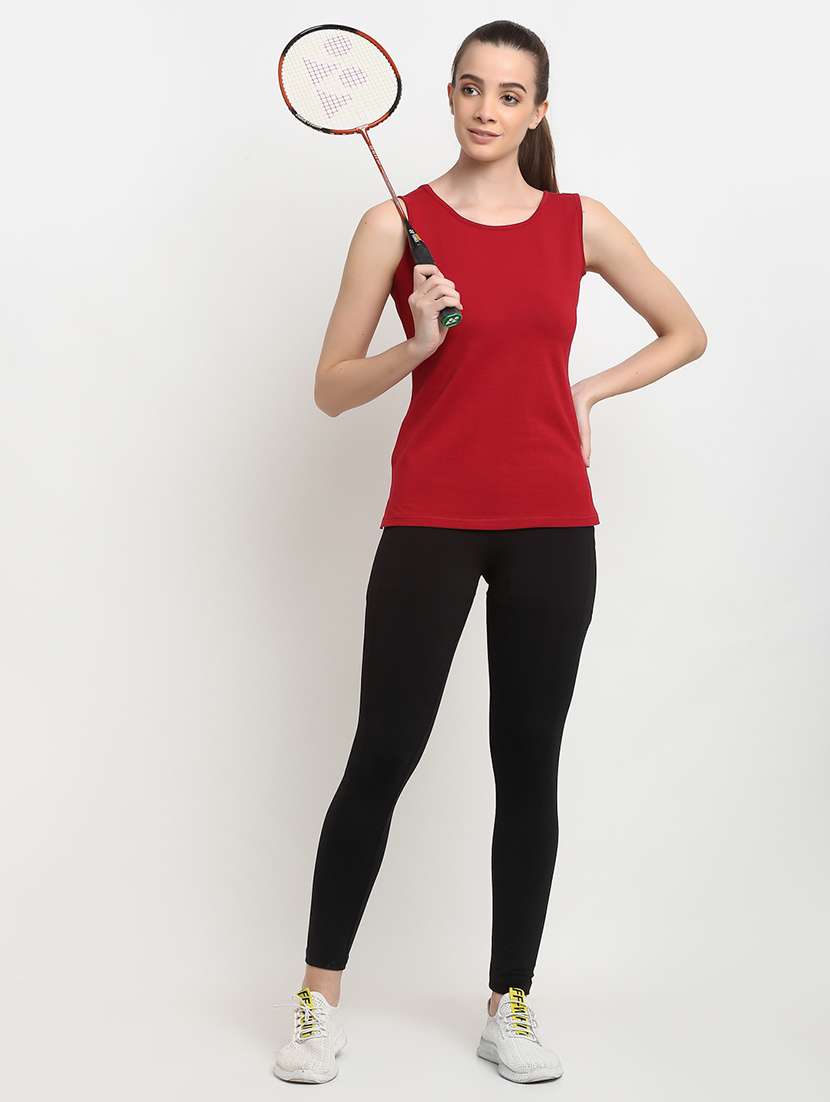 maroon cotton tank  top - 18016285 -  Standard Image - 3