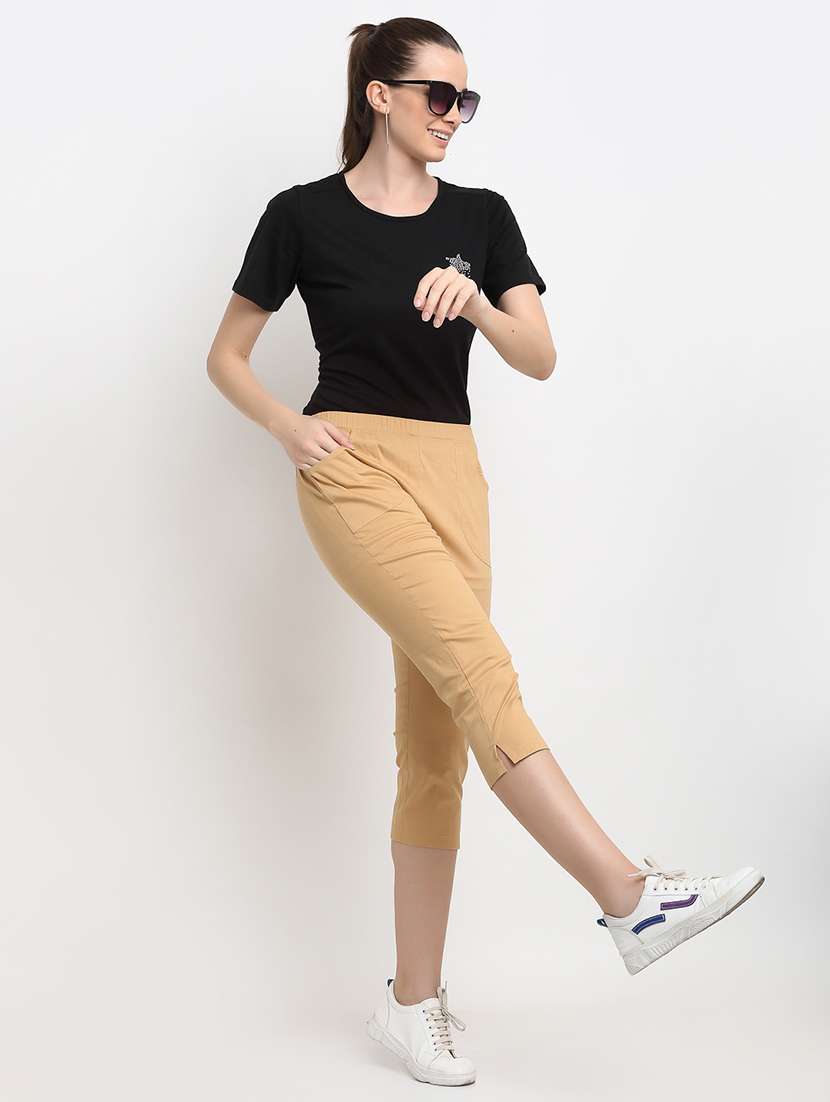 mid rise solid capri - 18016418 -  Standard Image - 3