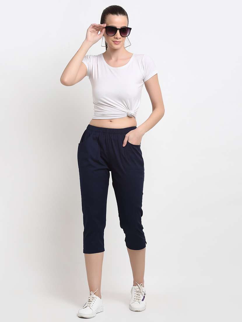 mid rise solid capri - 18016419 -  Standard Image - 3