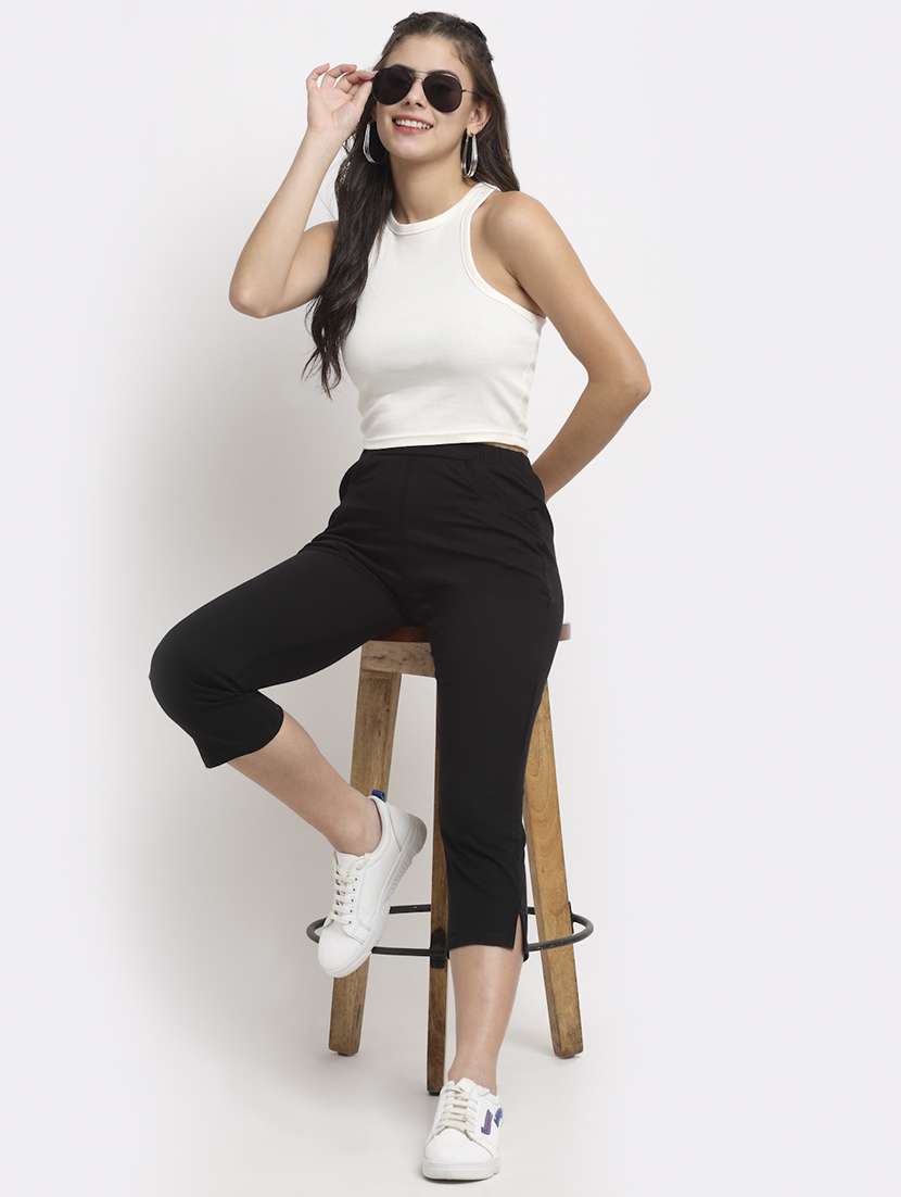 mid rise solid capri - 18016566 -  Standard Image - 3