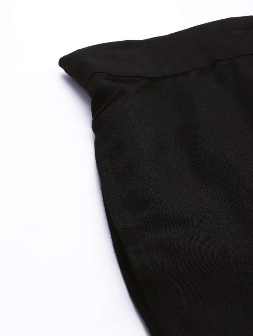 black rayon tapered pant - 18016717 -  Standard Image - 5