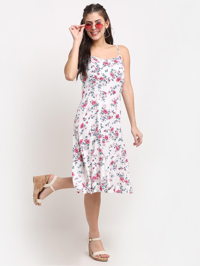 cami neck floral fit & flare dress - 18016759 - Standard Image - 3