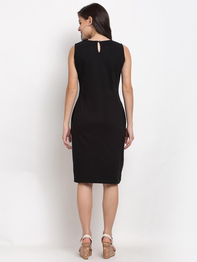 round neck solid t-shirt dress - 18016774 - Standard Image - 3