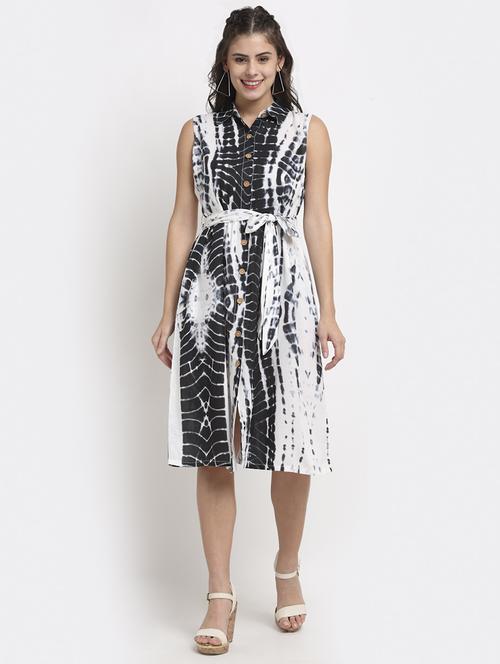 tie front tie & dye shirt  dress - 18016775 -  Standard Image - 0