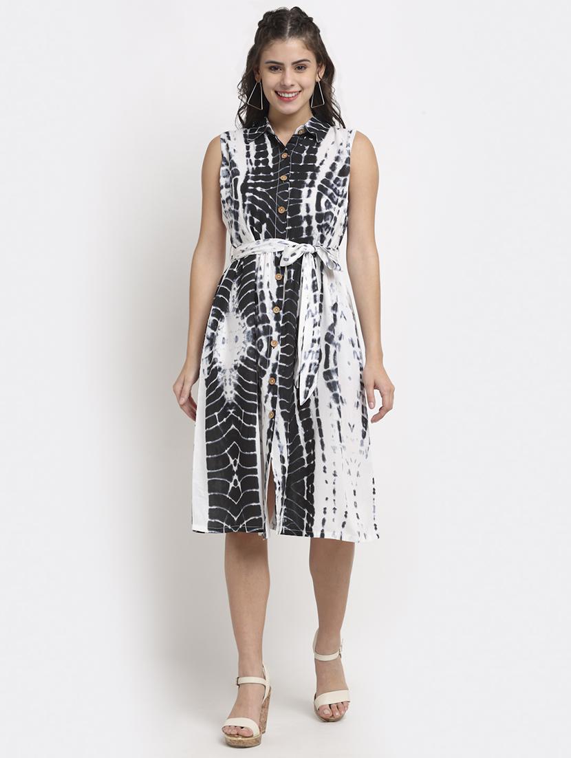tie front tie & dye shirt  dress - 18016775 -  Zoom Image - 0