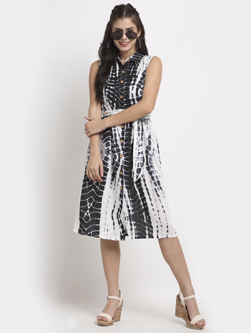 tie front tie & dye shirt dress - 18016775 - Standard Image - 3