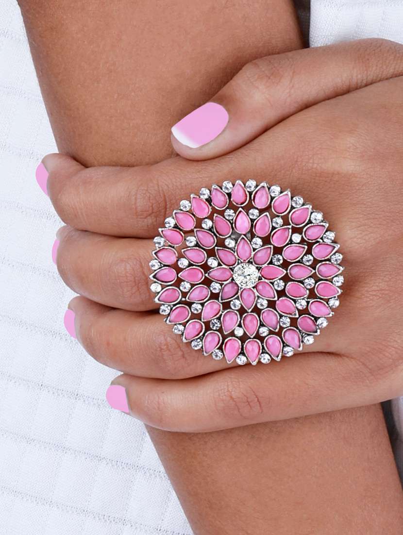 silver tone adjustable finger ring - 18017493 - Standard Image - 3
