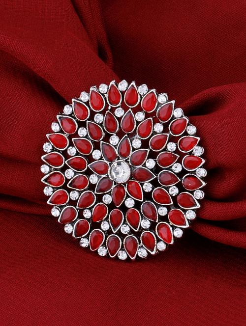 silver tone adjustable finger ring - 18017495 - Standard Image - 0