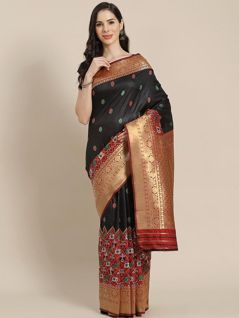 zari work kanjivaram saree with blouse - 18017514 - Zoom Image - 0