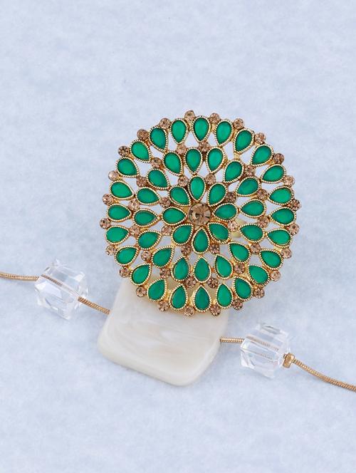 gold tone adjustable designer finger ring - 18017631 - Standard Image - 0