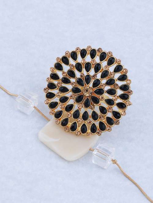 gold tone adjustable designer finger ring - 18017633 -  Standard Image - 0