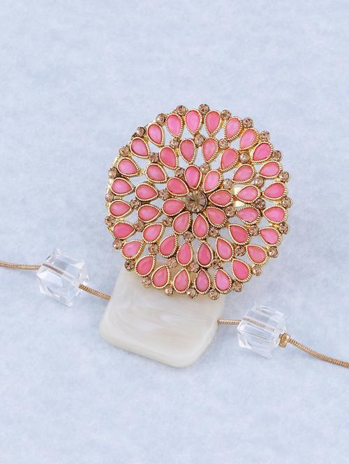 gold tone adjustable designer finger ring - 18017635 - Standard Image - 0