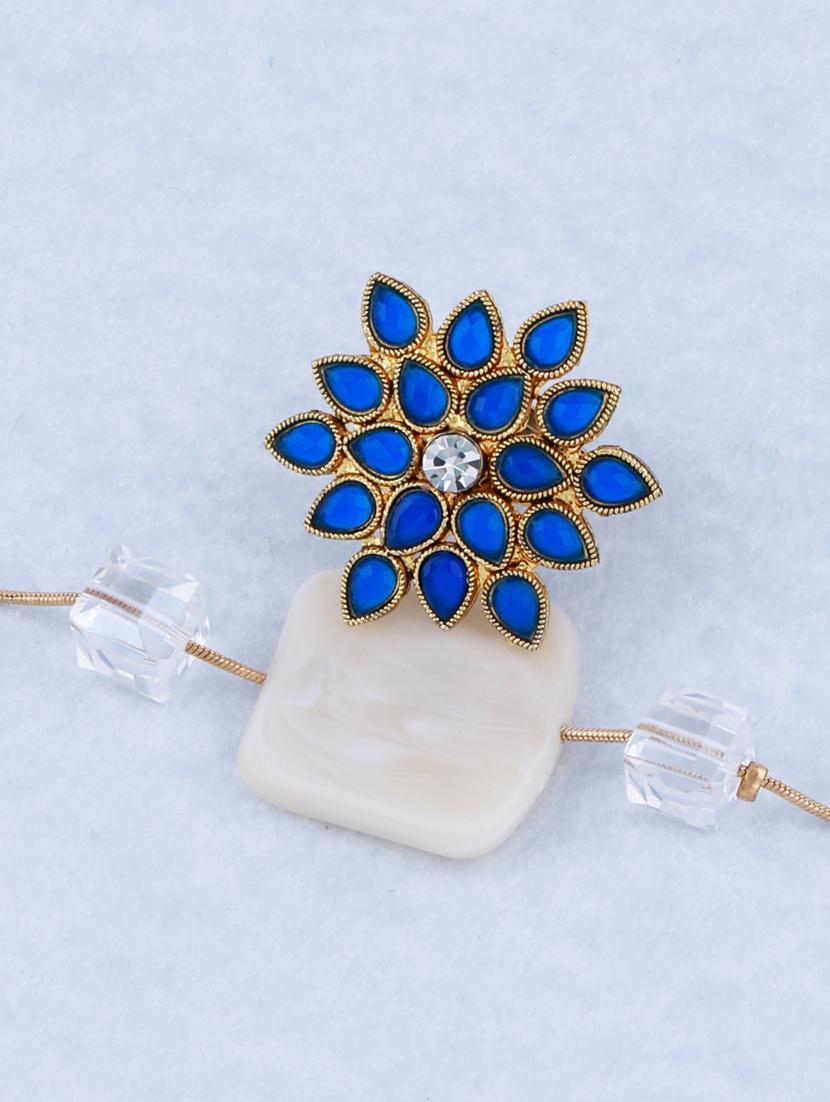 stylish adjustable floral designed finger ring - 18017642 - Zoom Image - 0