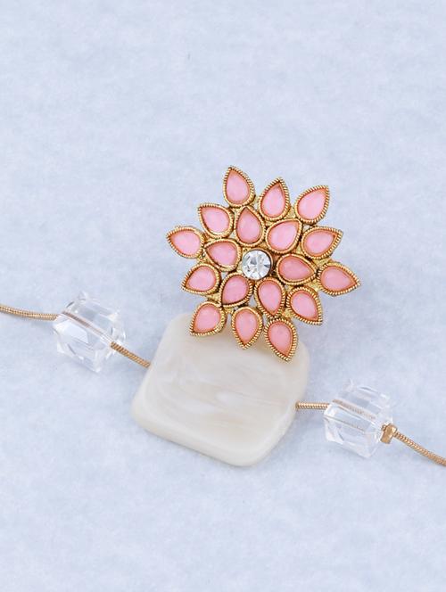 stylish adjustable floral designed finger ring - 18017643 - Standard Image - 0