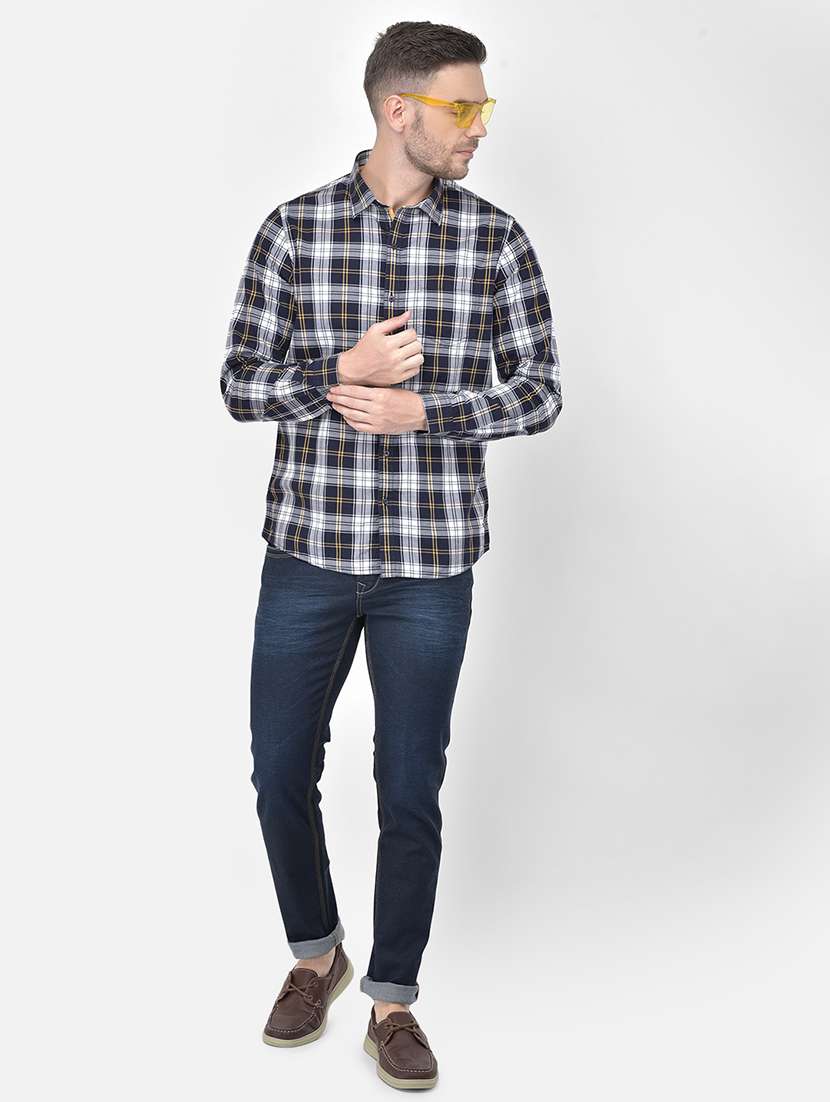 blue checkered casual shirt - 18017695 -  Standard Image - 3