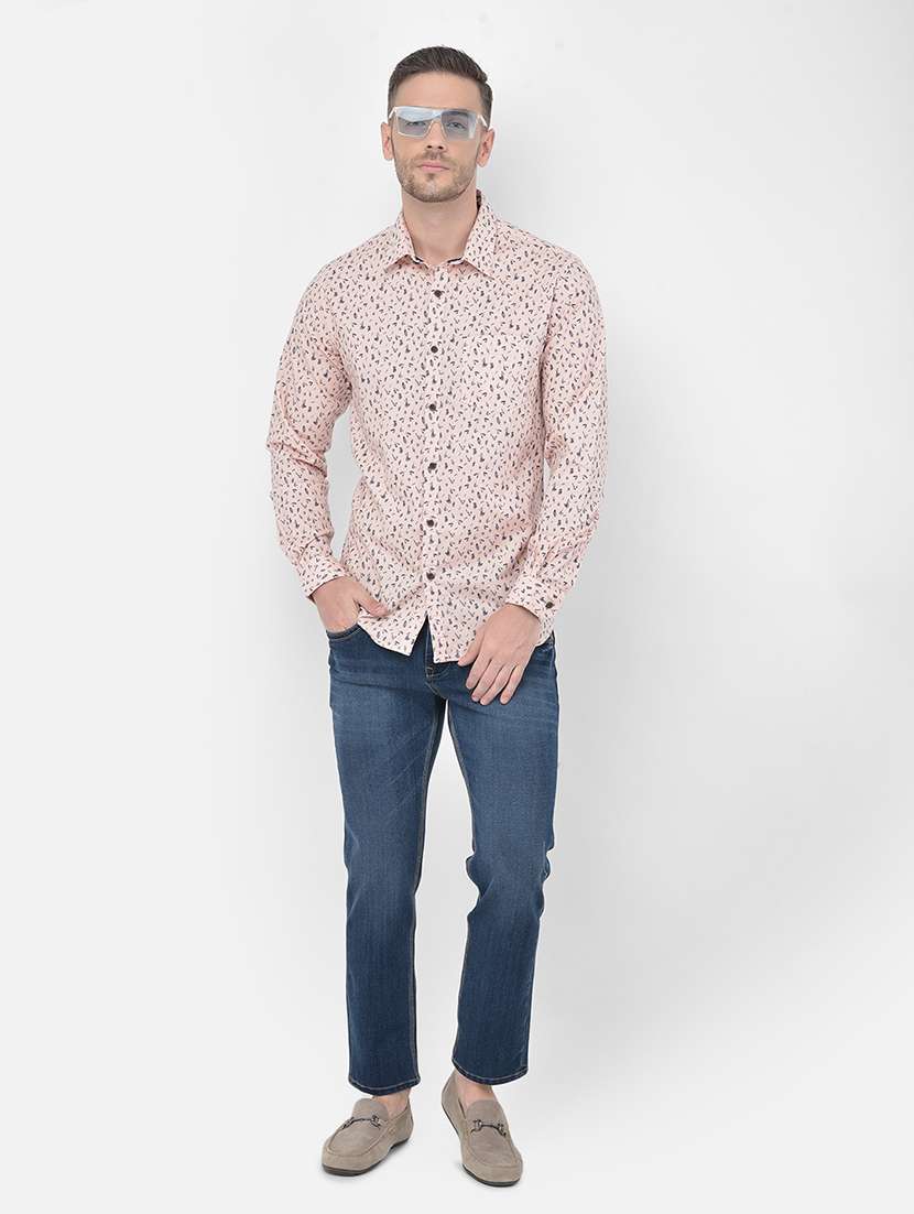 mens micro print casual shirt - 18017702 -  Standard Image - 3