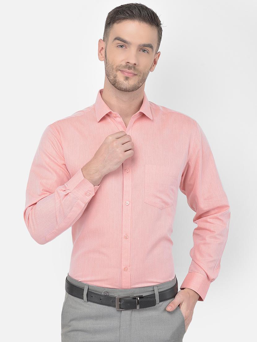 orange self design formal shirt - 18017712 - Zoom Image - 0
