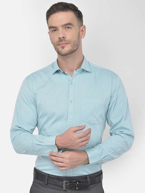 green self design formal shirt - 18017714 - Standard Image - 0