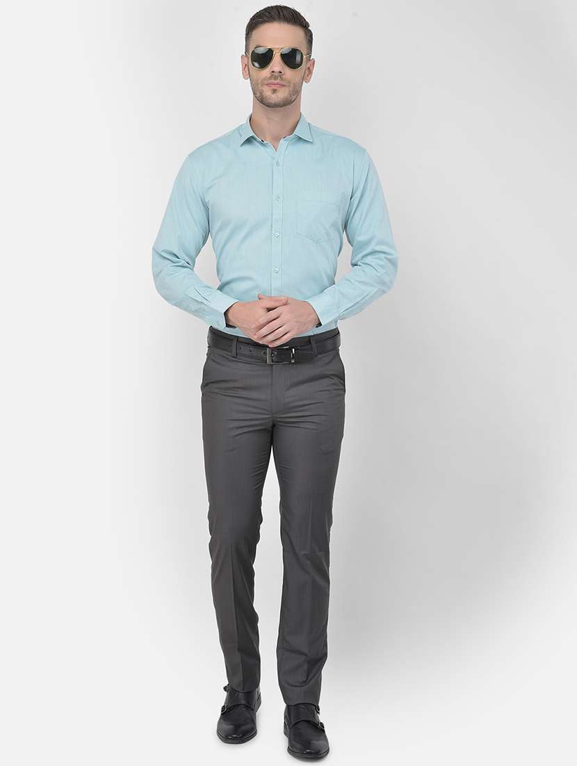 green self design formal shirt - 18017714 - Standard Image - 3