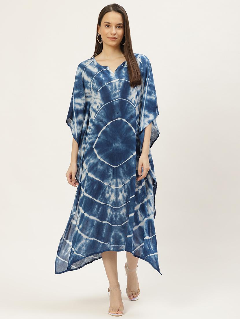 v-neck tie & dye kaftan dress - 18018412 - Zoom Image - 0