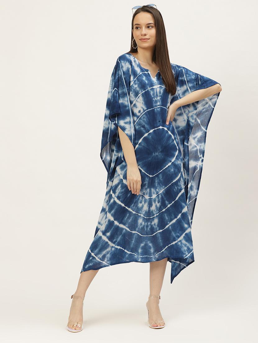 v-neck tie & dye kaftan dress - 18018412 - Standard Image - 3