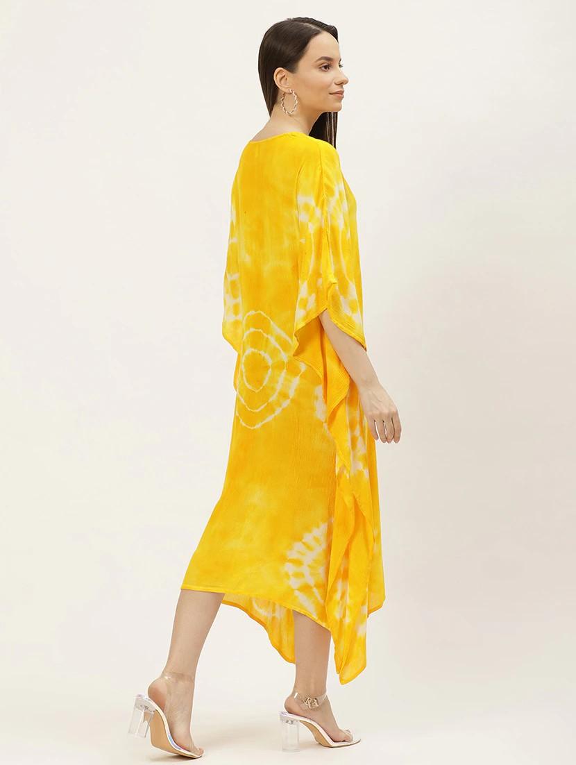 v-neck tie & dye kaftan dress - 18018413 - Standard Image - 3