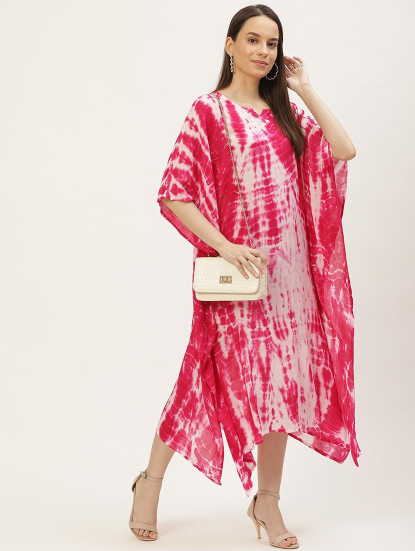 v-neck tie & dye kaftan dress - 18018414 - Standard Image - 3