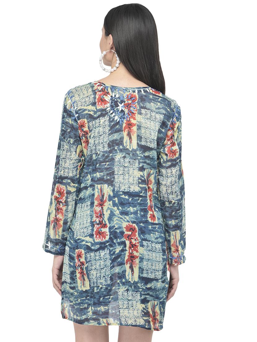key hole neck printed tunic - 18018459 - Standard Image - 3