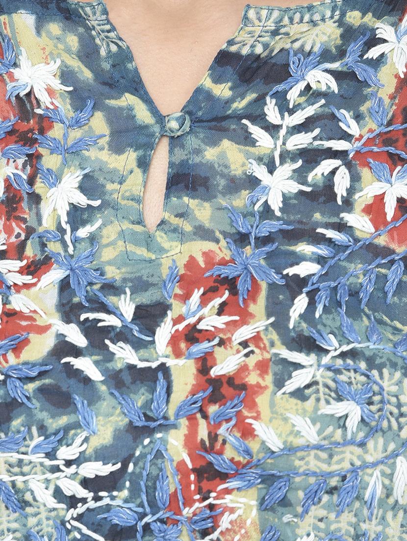 key hole neck printed tunic - 18018459 - Standard Image - 5