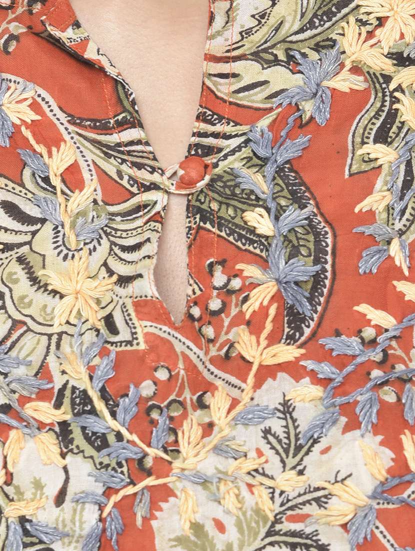 mandarin neck printed tunic - 18018460 -  Standard Image - 5