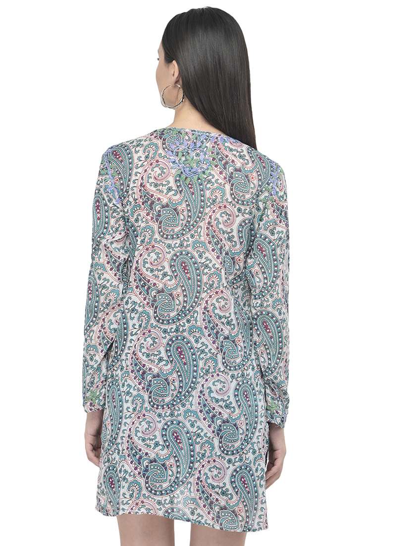 key hole neck printed tunic - 18018464 -  Standard Image - 3