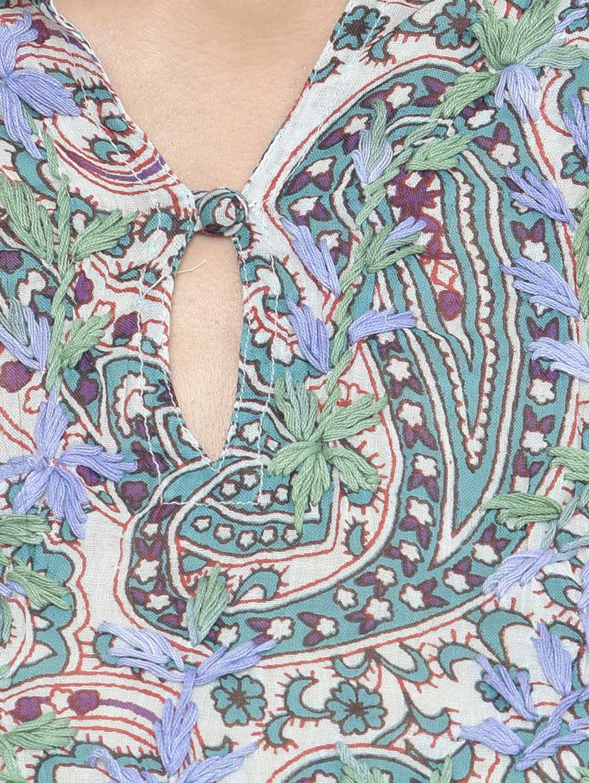 key hole neck printed tunic - 18018464 -  Standard Image - 5