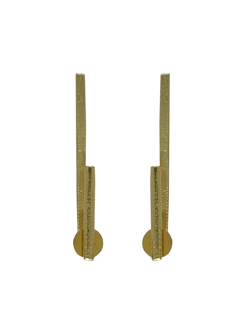 gold attach-detach shaped drop earring