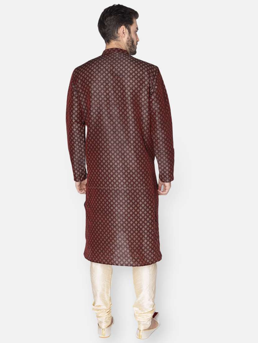 maroon printed long kurta - 18019530 -  Standard Image - 3