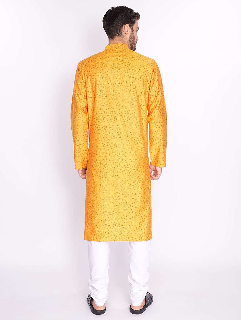yellow printed long kurta - 18019543 - Standard Image - 3