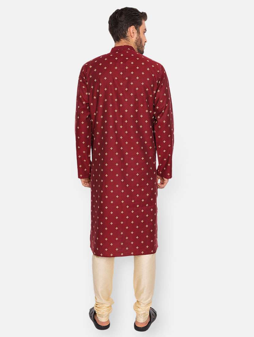 maroon printed long kurta - 18019549 -  Standard Image - 3