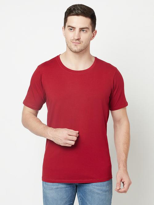 men solid round neck t-shirt - 18020077 - Standard Image - 0