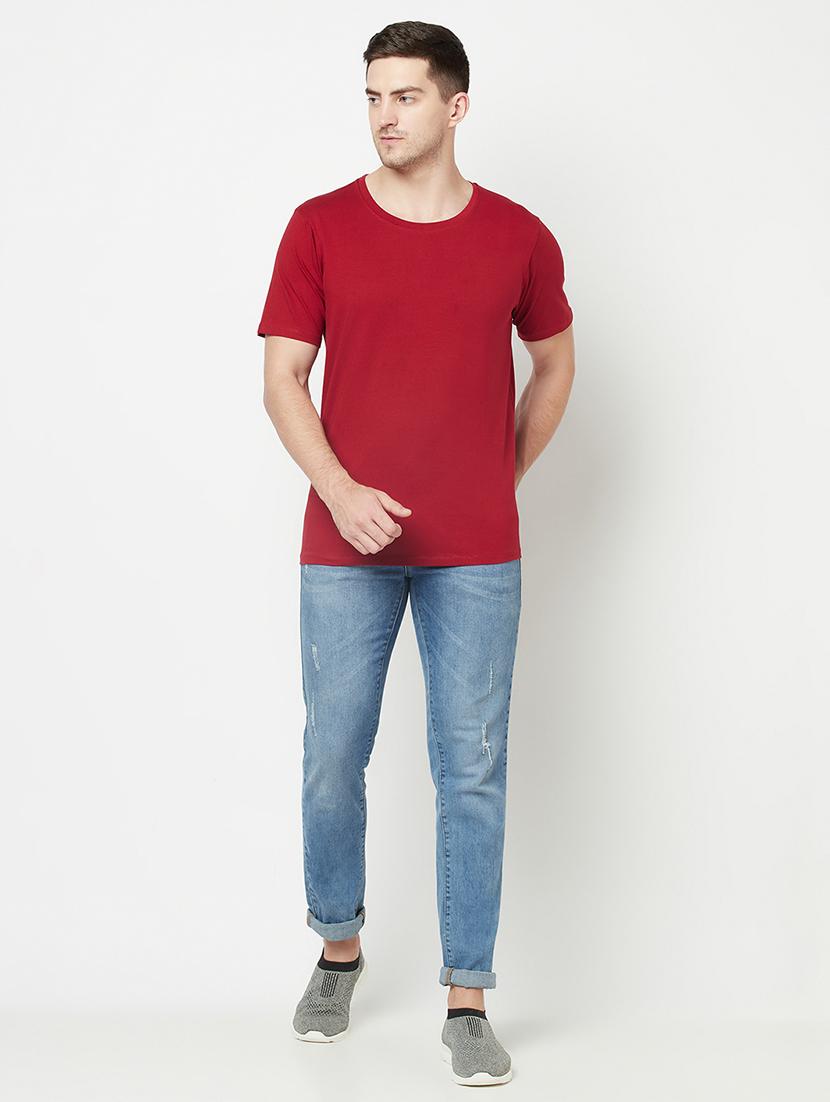 men solid round neck t-shirt - 18020077 - Standard Image - 3