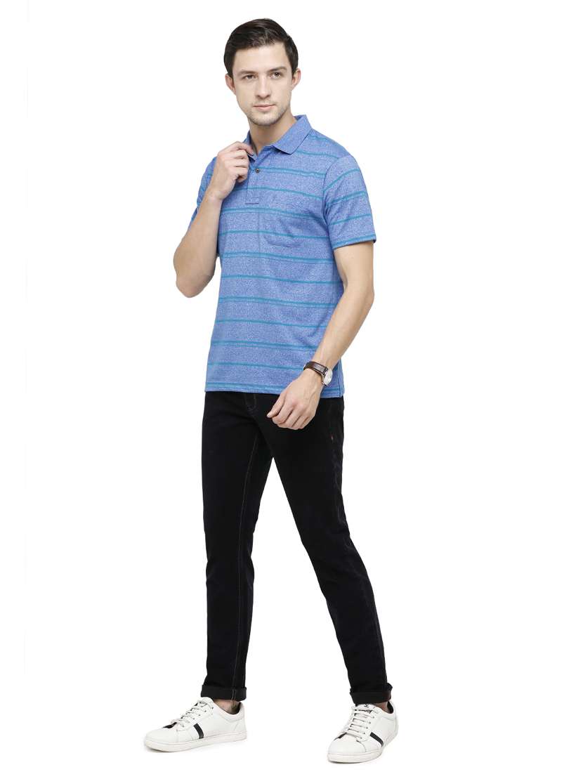 blue striped polo t-shirt - 18020286 -  Standard Image - 3