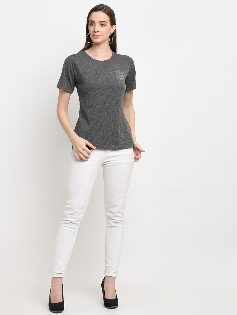 round neck solid tee - 18020355 - Standard Image - 3
