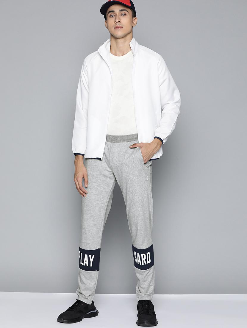 grey printed full length track pant - 18021120 - Standard Image - 3