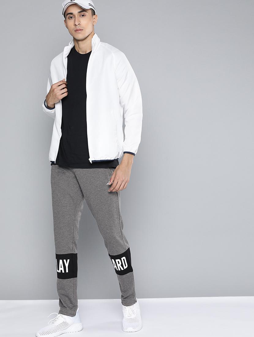 grey printed full length track pant - 18021121 - Standard Image - 3