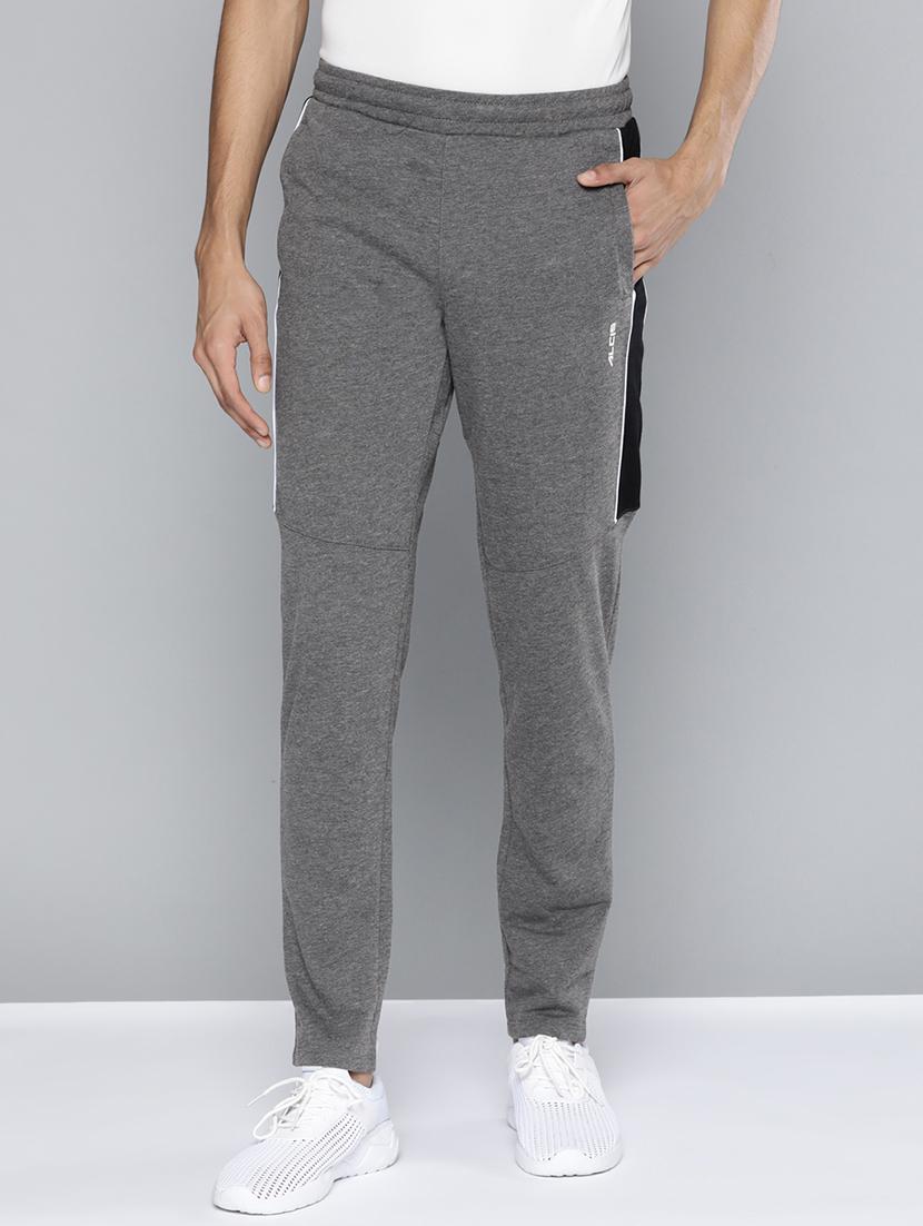 grey side taped full length track pant