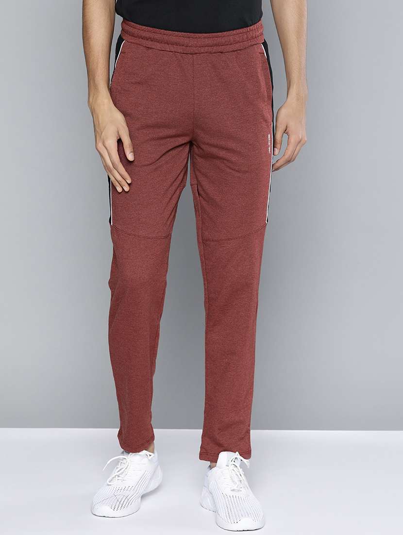 red side taped full length track pant